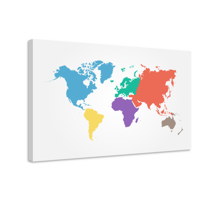Colorful world outline platno s sliko sveta - TenStickers