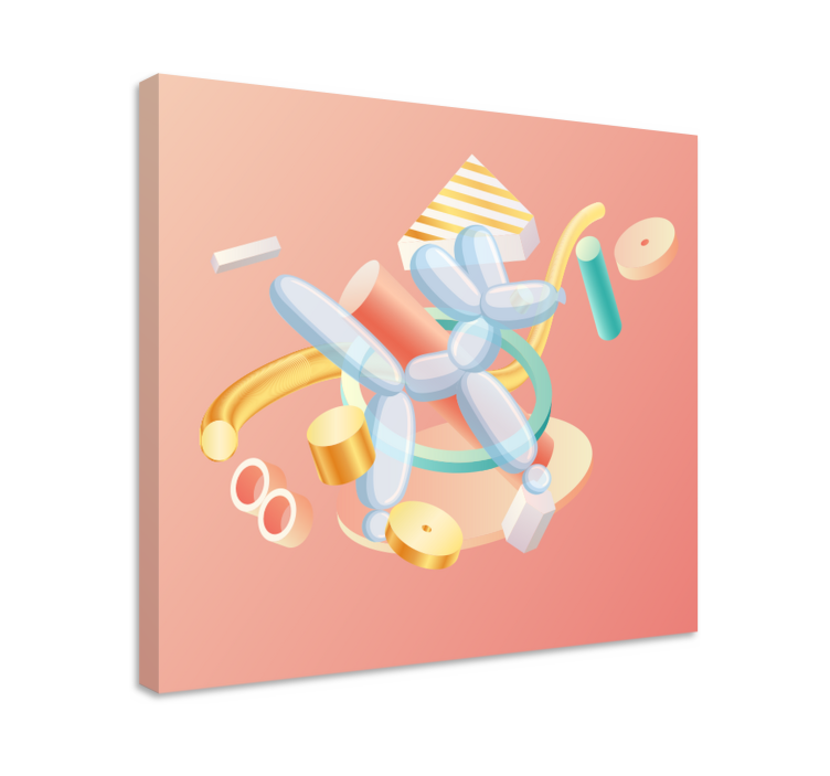 Balloon animal shapes in slikarska platna s sadjem - TenStickers