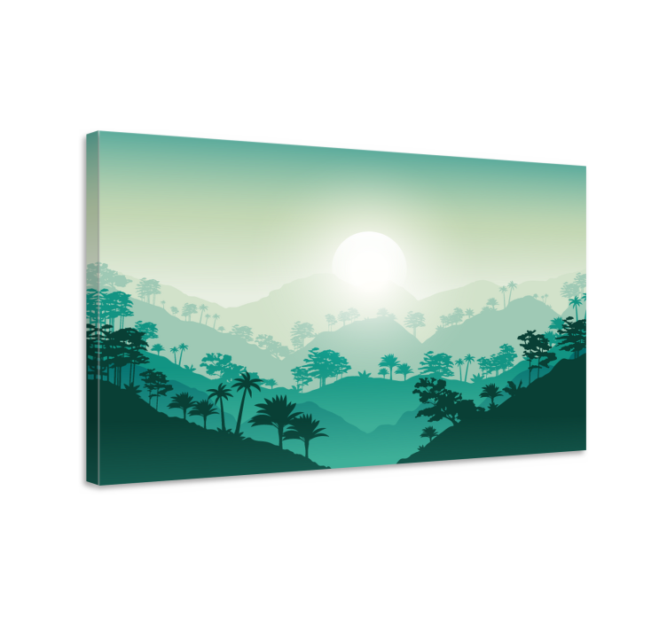 Misty mountain sunrise platno zemljevidov - TenStickers