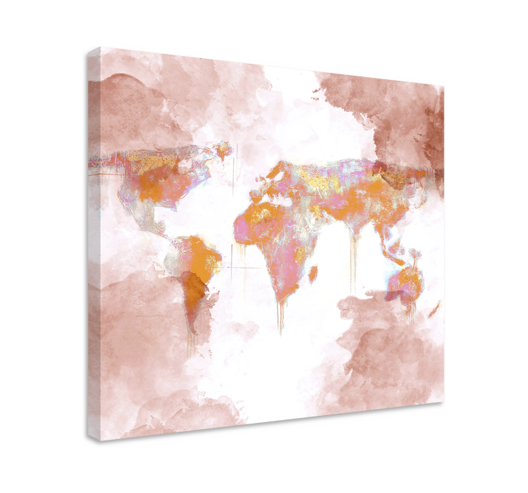 Artistic world map platno s sliko sveta - TenStickers