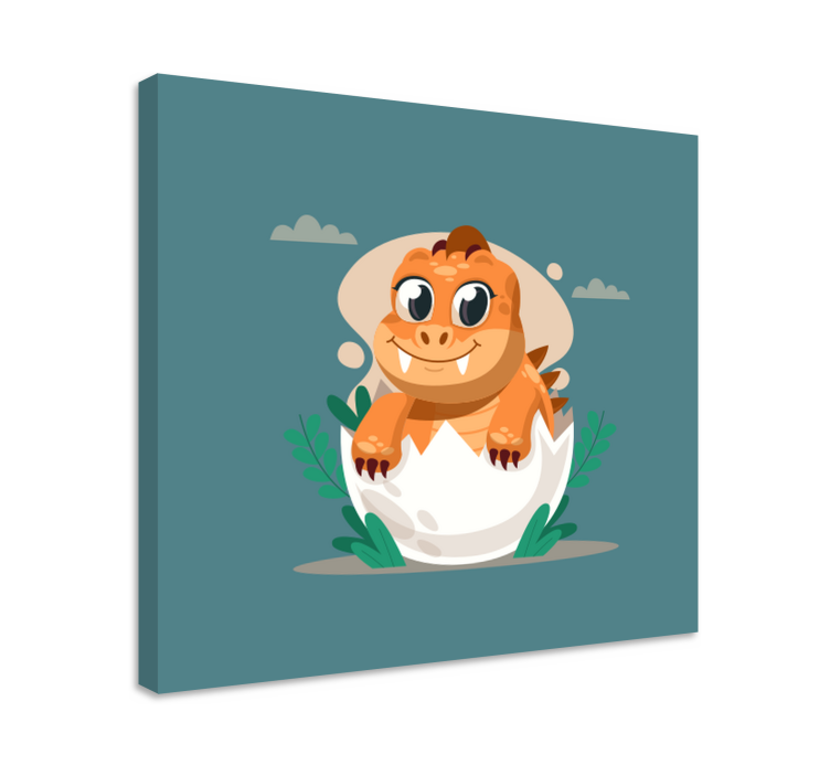 Cute hatching baby platno z dinozavrom - TenStickers