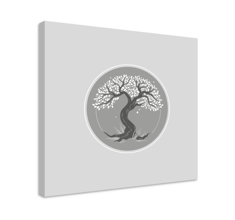 Stylized tree silhouette platna z enojnim motivom - TenStickers