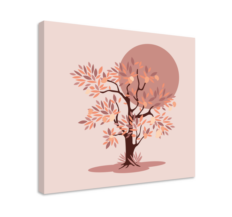 Autumn tree silhouette platna z enojnim drevesom - TenStickers
