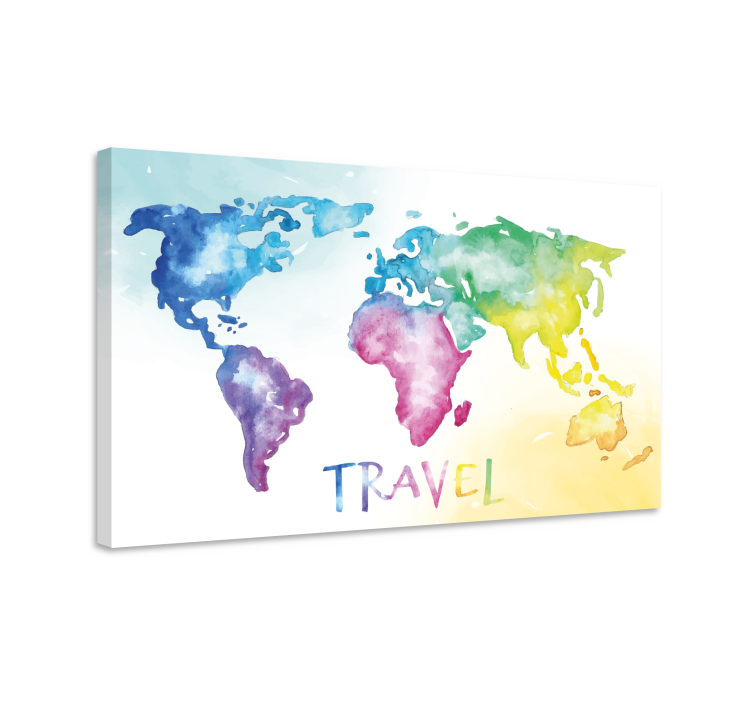 Map of travel platno s sliko sveta - TenStickers