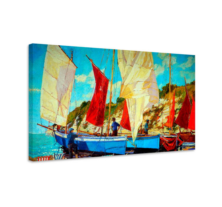 Sailing boats scene platno slika zemljevidov - TenStickers