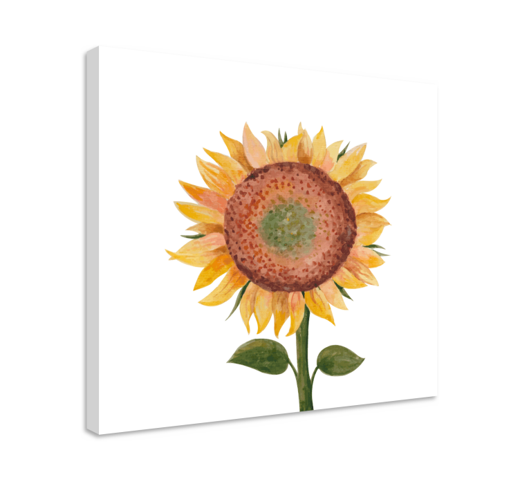 Sunflower illustration slikarsko platno z rožami - TenStickers