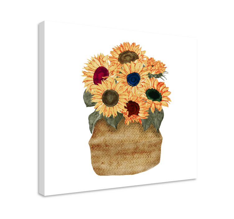 Sunflower bouquet slikarsko platno z rožami - TenStickers
