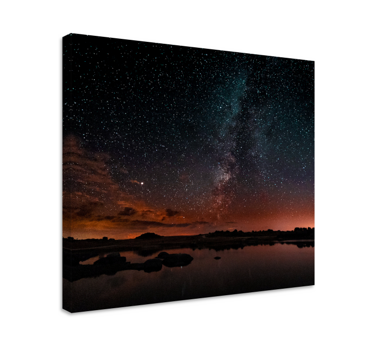 Starry night sky platno slika zemljevidov - TenStickers