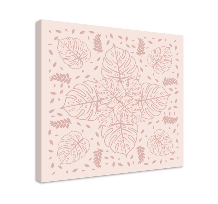 Botanični vzorec monstere Platno s sliko rastline - TenStickers