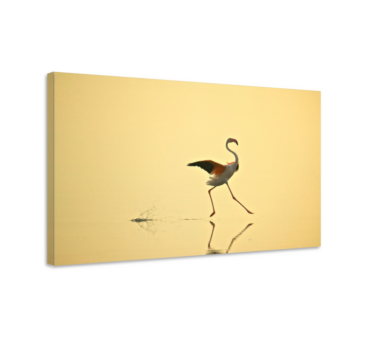 Elegant flamingo dance ptica na platnu - TenStickers