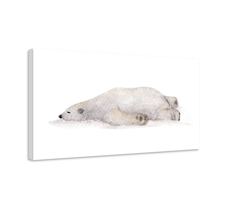 Lazy polar bear platna slike z motivi živali - TenStickers