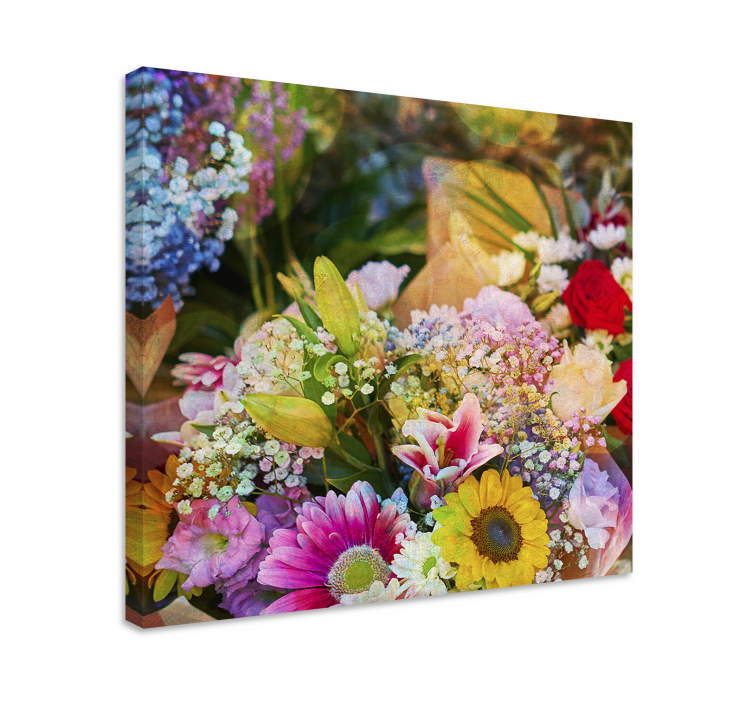 Lively blossom composition slikarsko platno z rastlinami - TenStickers