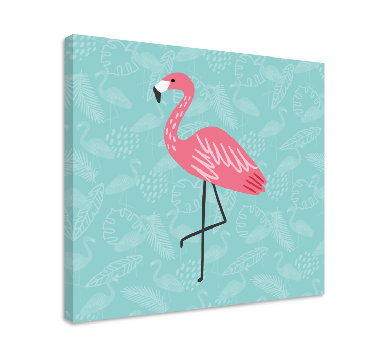Flamingo standing gracefully na platnu z motivi živali - TenStickers