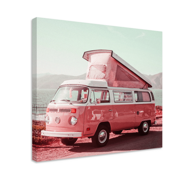 Roza vintage kombi retro platna art - TenStickers