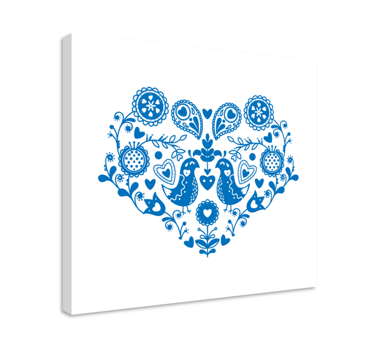 Heart pattern birds slikarska platna s sadjem - TenStickers