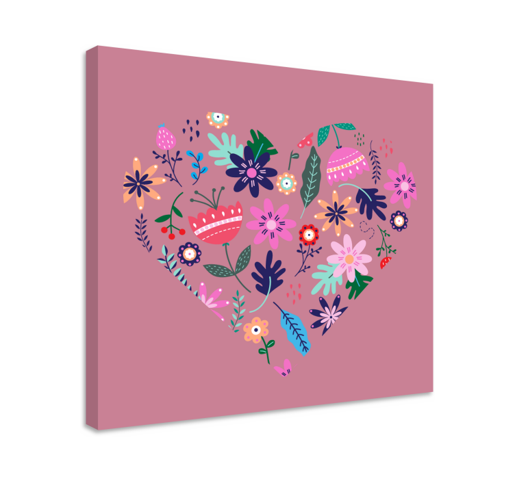 Heart floral arrangement slikarsko platno z rožami - TenStickers
