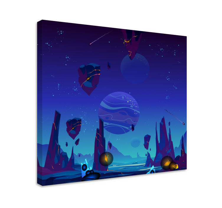 Cosmic adventure scene otroško platno s podobo - TenStickers