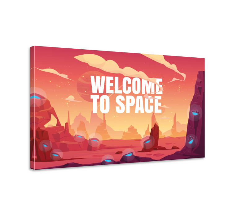 Welcome to space tisk video iger na platno - TenStickers