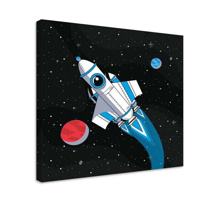 Rocket in space tisk video iger na platno - TenStickers