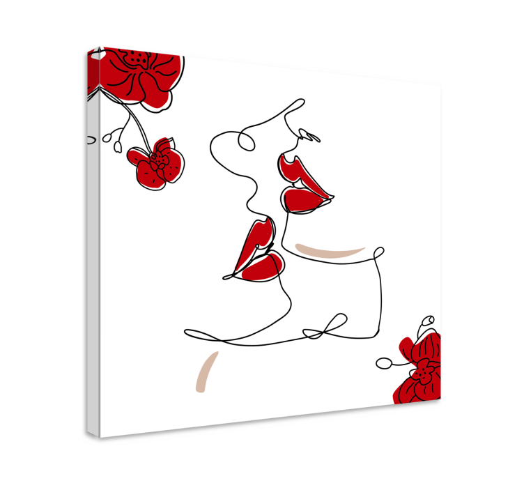 Elegant lip art na platnu umetniške slike - TenStickers