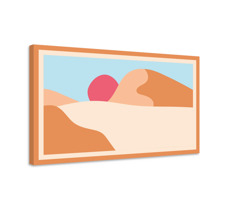 Stylized desert scene povzetek na platnu - TenStickers