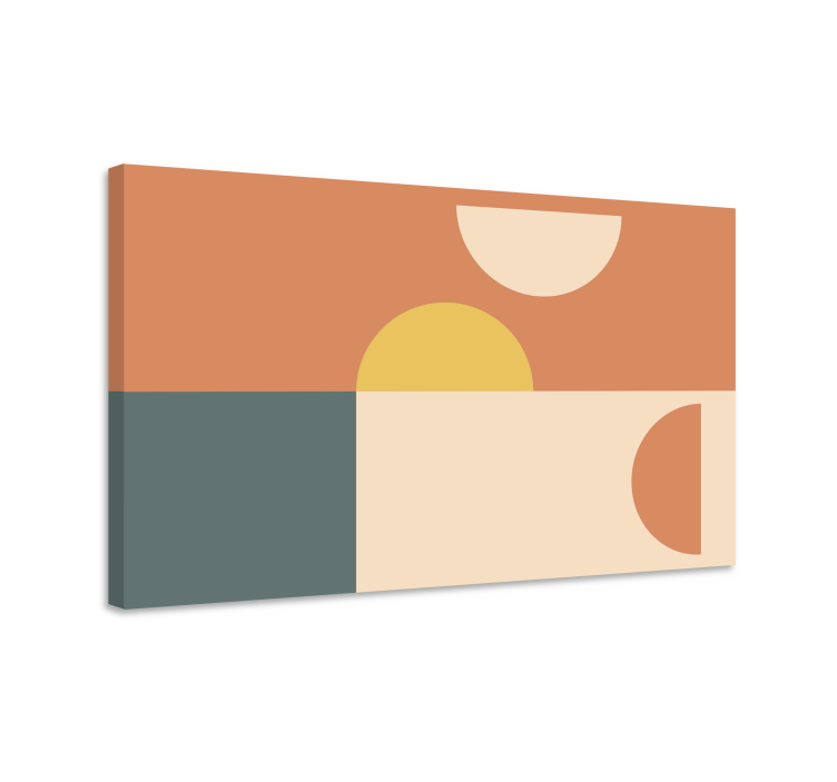 Polkrogi in pravokotniki geometrijsko platno - TenStickers