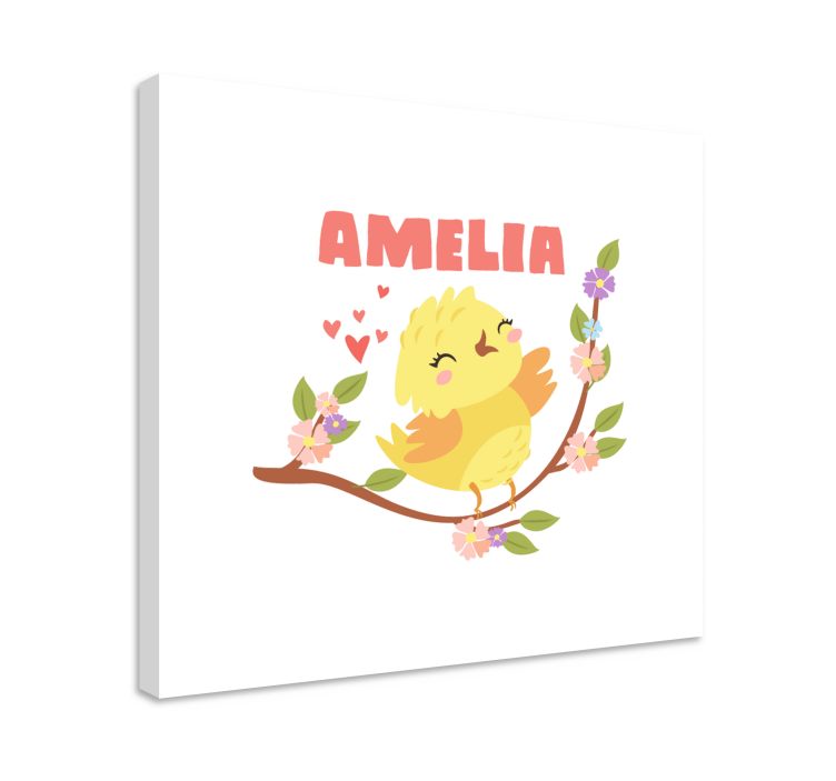 Cheerful yellow bird 3d slike na platnu - TenStickers