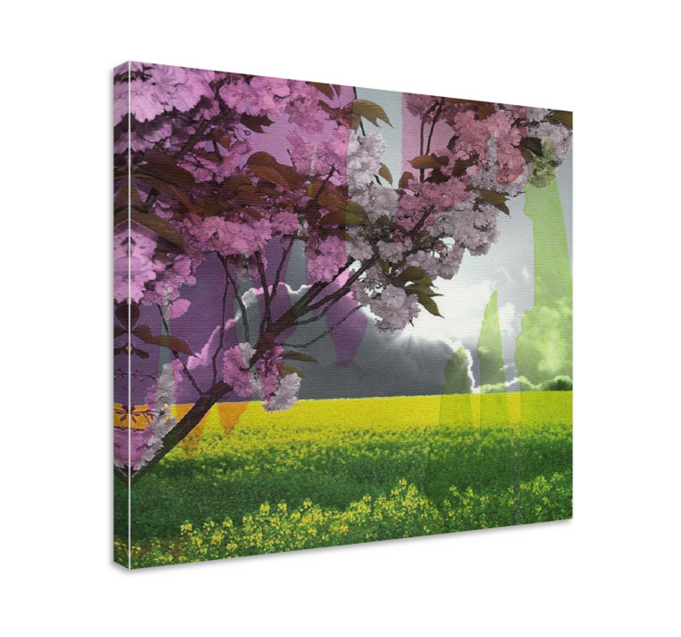 Blooming floral scene slikarsko platno z rožami - TenStickers