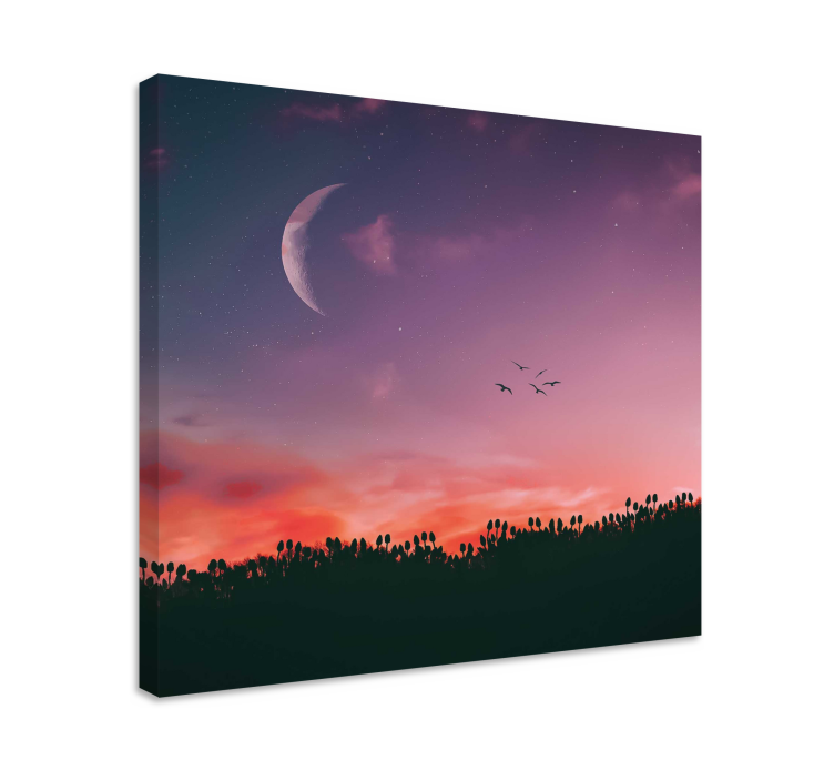 Moonlit twilight sky platno zemljevidov - TenStickers