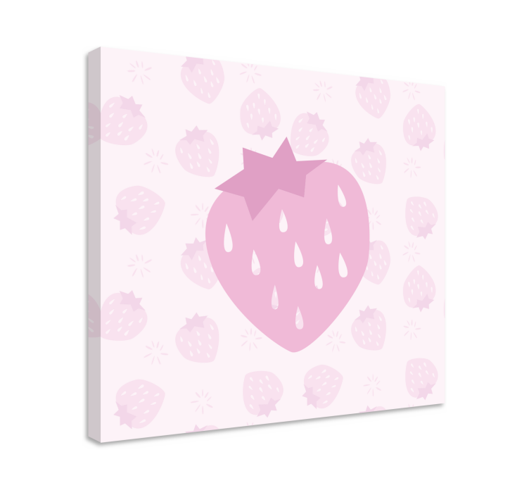 Pink heart strawberry slikarska platna s sadjem - TenStickers