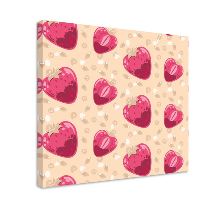 Strawberry heart pattern slikarska platna s sadjem - TenStickers