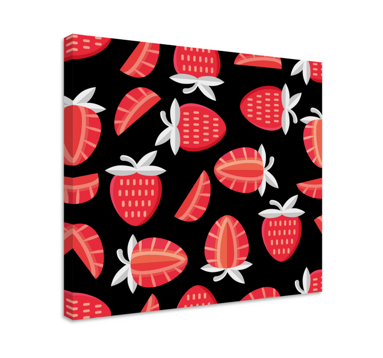 Strawberry pattern slikarska platna s sadjem - TenStickers