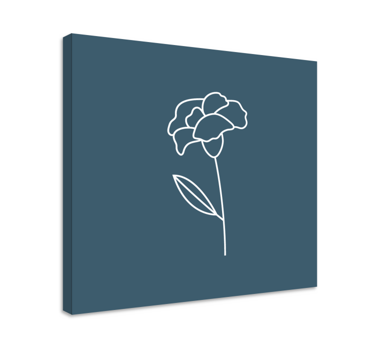 Minimalist floral silhouette slikarsko platno z rožami - TenStickers