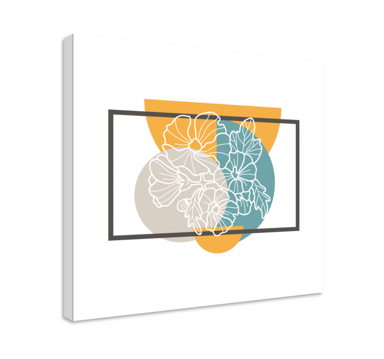 Botanical outline illustration slikarsko platno z rastlinami - TenStickers