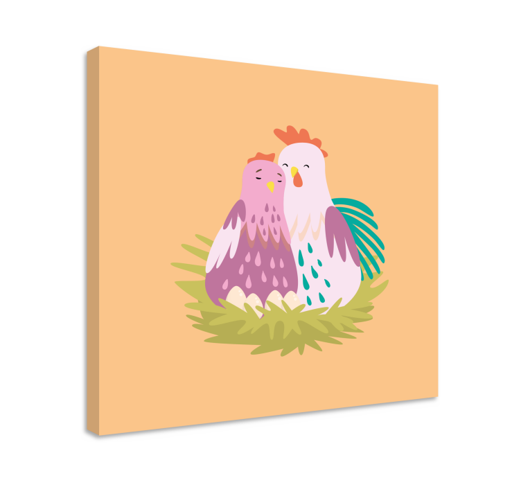 Couple chickens nesting platna slike z motivi živali - TenStickers