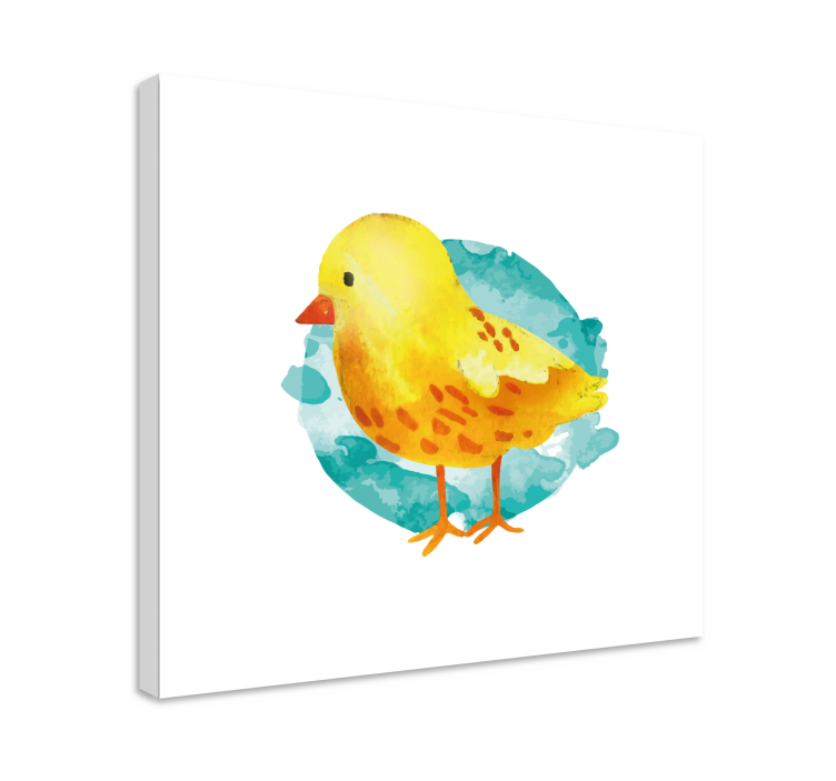 Charming yellow chick ptica na platnu - TenStickers