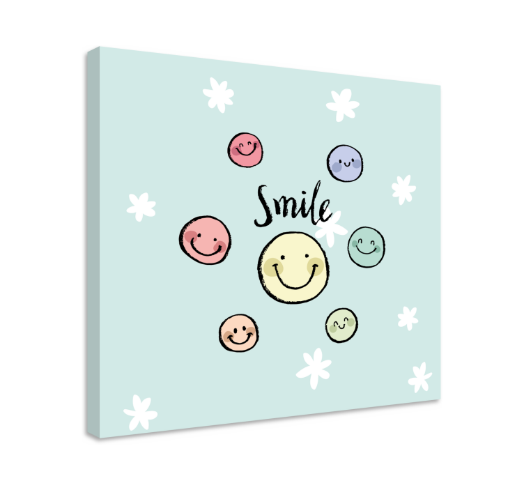 Smile face collection platno s citatom za dom - TenStickers