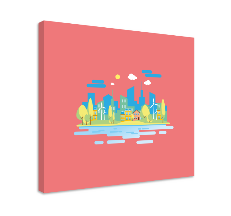 Modern urban landscape platno s slikami mest - TenStickers