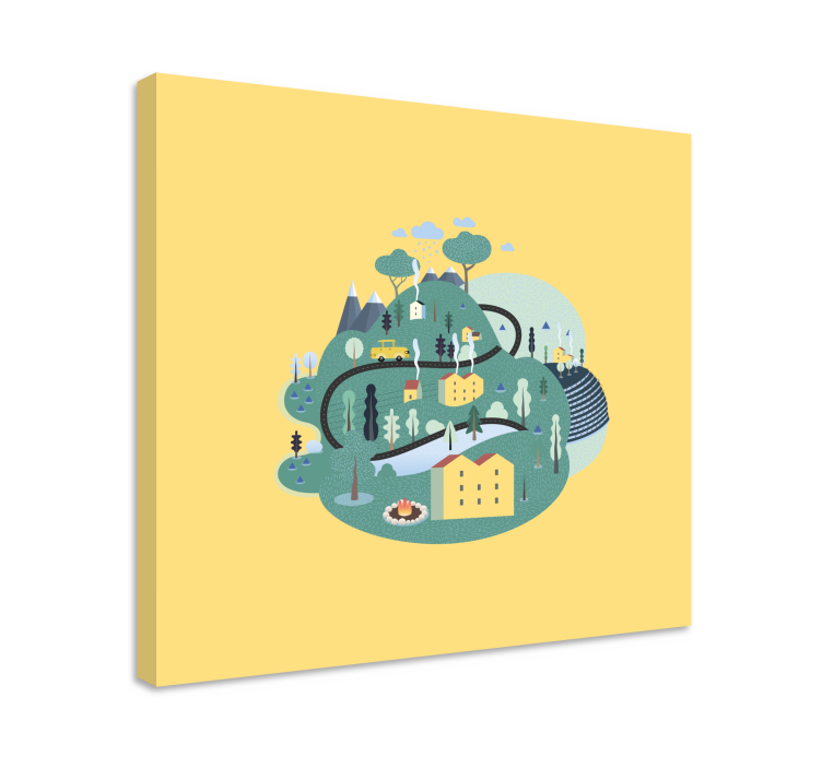 Charming countryside scene platno z mestnimi motivi - TenStickers