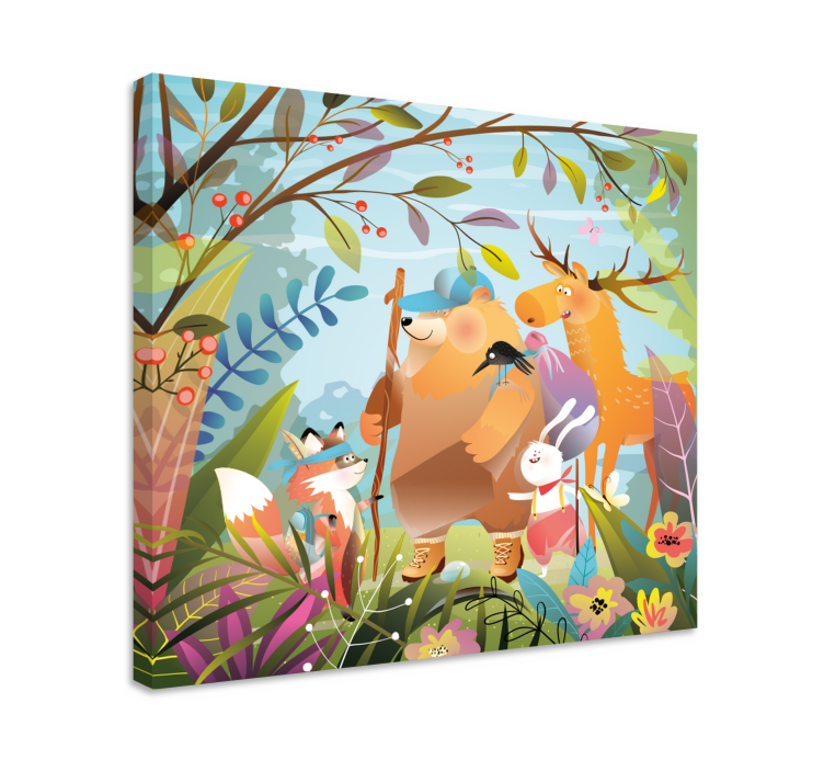 Forest friends adventure platna slike z živalmi - TenStickers
