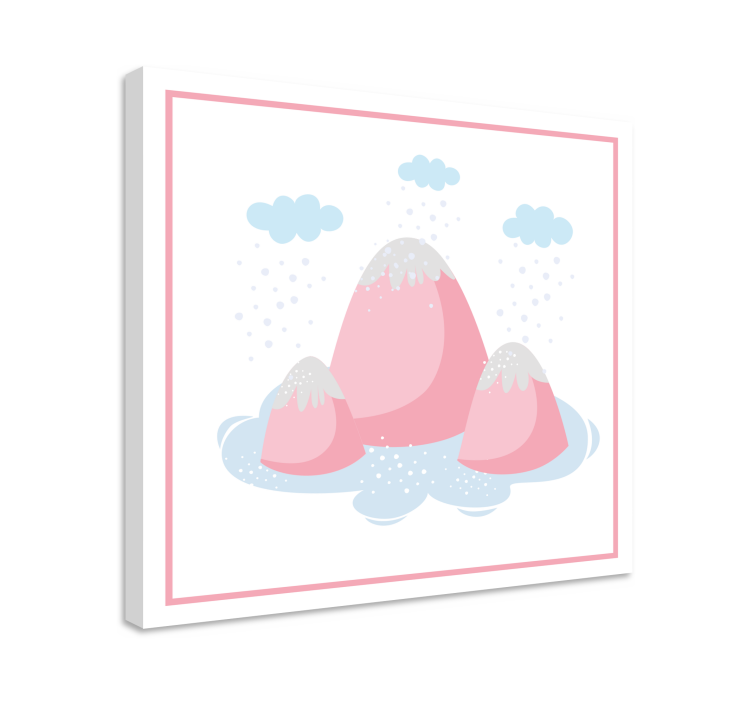 Pink mountain scene elegantna platno slika - TenStickers