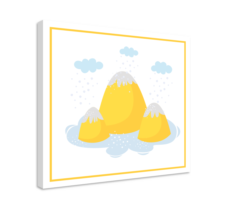 Yellow mountain peaks platno slika zemljevidov - TenStickers