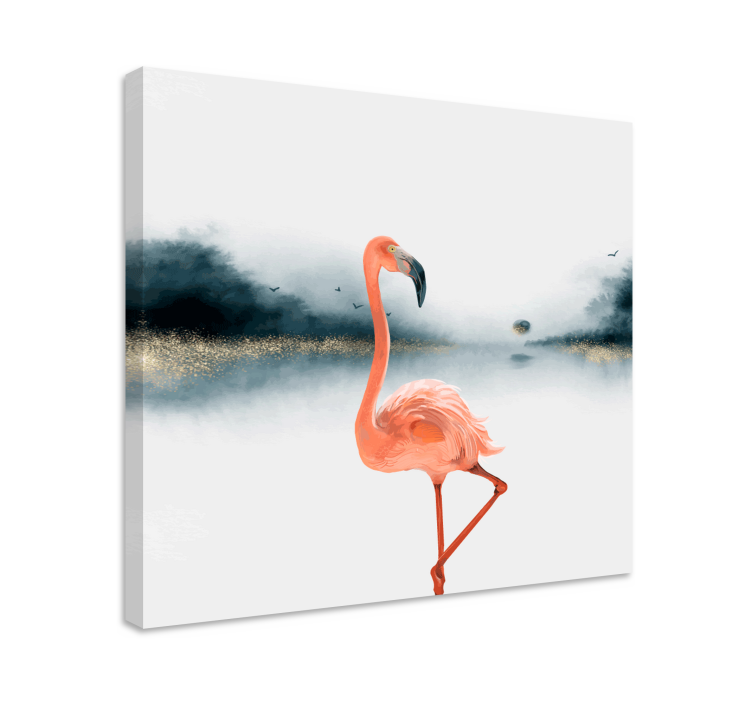 Eleganten flamingo platno slika zemljevidov - TenStickers