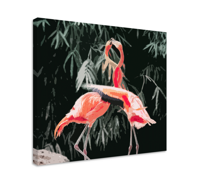 Flamingo pair platno slikarstvo pes - TenStickers