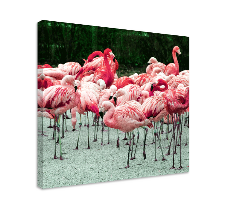 Flamingo flock platno slikarstvo pes - TenStickers