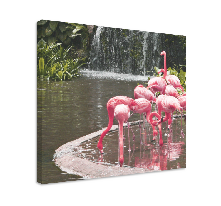 Flamingo flock pool platno slikarstvo psa - TenStickers