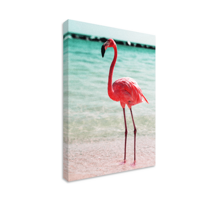 Elegant flamingo stance ptica na platnu - TenStickers