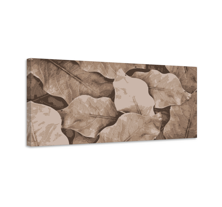 Layered botanical leaves slikarsko platno z rastlinami - TenStickers