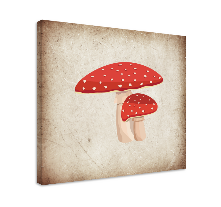 Mushroom cluster slikarsko platno z rožami in rastlinami - TenStickers