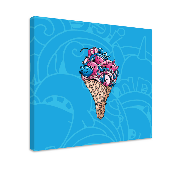 Cute ice cream slikanje na platnu - TenStickers